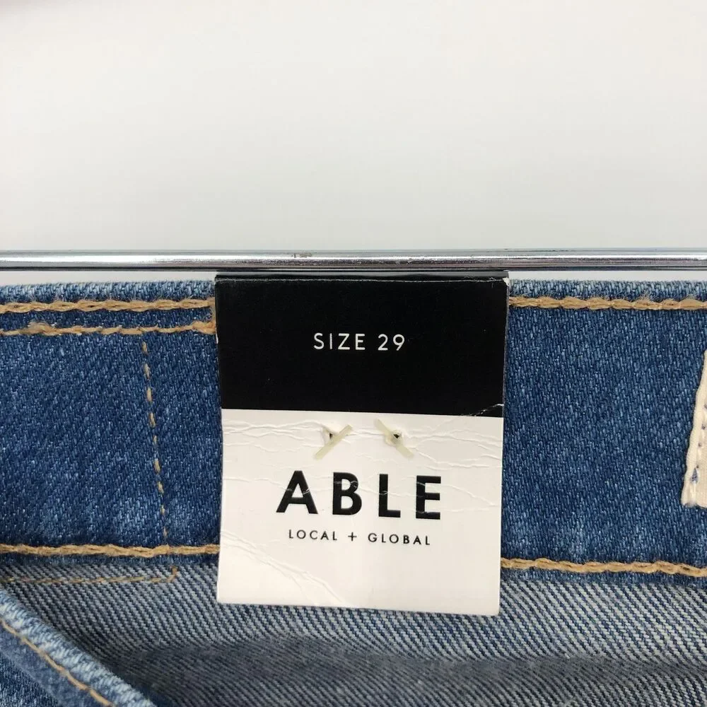 ABLE The Skinny‎ Jeans Womens 29 Blue Stretch Medium Wash Ankle Denim NWT